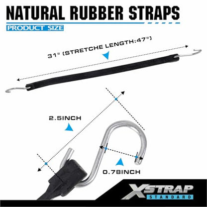 XSTRAP STANDARD 20PK 100% EPDM Bungee Cords 31" Natural Rubber Tarp Straps - size: 31''