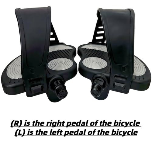 YBEKI Pro-Grade Exercise Bike Pedals with Adjustable Straps - 9/16" & 1/2" Spindle for Indoor Peloton/Schwinn/Spin Bikes | Heavy-Duty PP Plastic & PVC Straps + 500lb Capacity - color: 9/16 spindle
