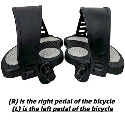 YBEKI Pro-Grade Exercise Bike Pedals with Adjustable Straps - 9/16" & 1/2" Spindle for Indoor Peloton/Schwinn/Spin Bikes | Heavy-Duty PP Plastic & PVC Straps + 500lb Capacity - color: 9/16 spindle