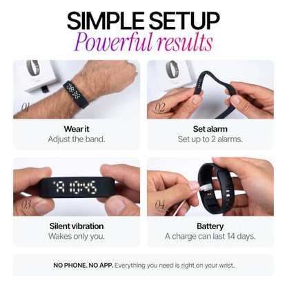 Onyx Vibration Alarm | Silent Wrist Wake Up for Heavy Sleepers