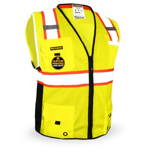 KwikSafety BIG KAHUNA Safety Vest Class 2 ANSI OSHA Hi Vis Reflective Vest - color: Yellow, size: XX-Large