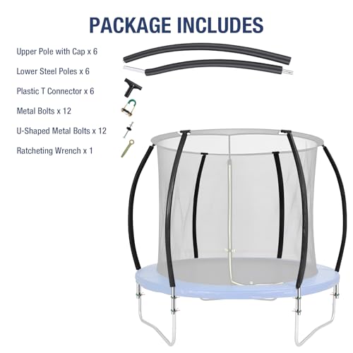 FAHKNS 6PCS Trampoline Replacement Curved/Straight Poles