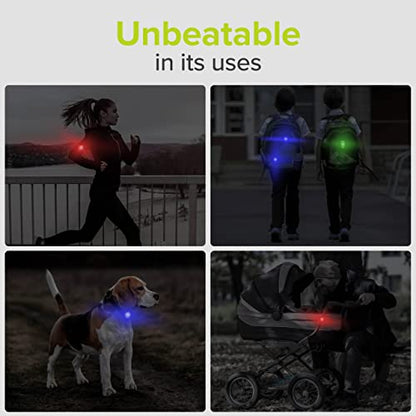 VELMIA Running Light for Runners (2 Pack) for Maximum Safety Through Visibility I Clip On Strobe & Reflective Gear - Dogs, Walking, Bike Taillight, Stroller - color: Midnight Blue