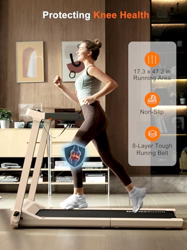 WALKINGPAD Foldable Walking Pad Treadmill with Handle Bar, 7.5MPH - color: taupe