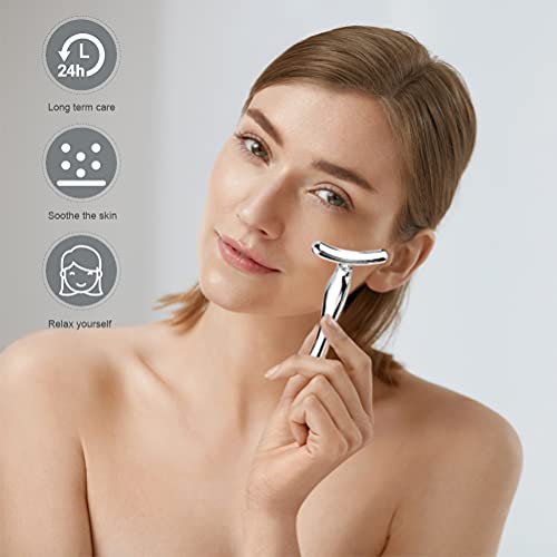 Pimoys 3-Piece Metal Eye Cream Applicator Tool, Roller, Spoon, Silver - color: Silver