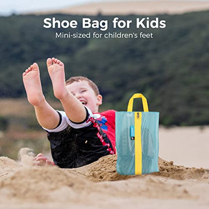 pack all Kids Shoe Bag for Travel, Water-Resistant Shoe Pouch for Sports - color: Blue