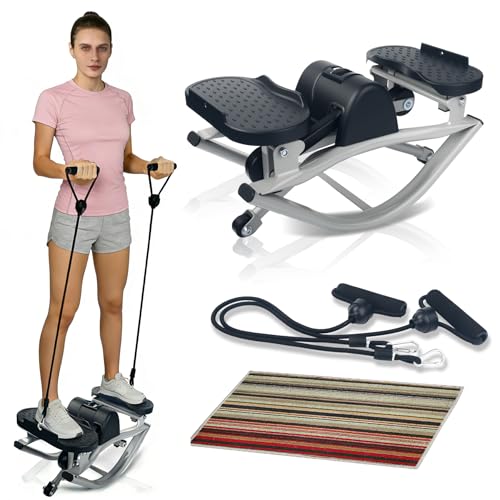 Rock Stepper Machine with Digital Display,Workout at Home,Office - color: BLACK/GREY