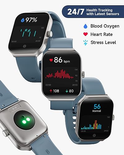 1.95" Smart Watch for Men Women with ALEXA, Fitness Watch for Android iOS - color: Blue