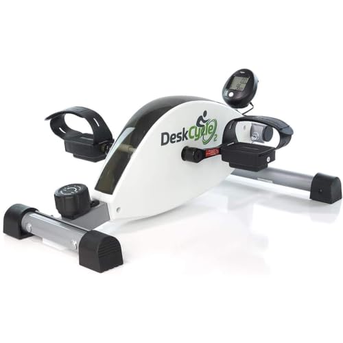 DeskCycle Under Desk Bike Pedal Exerciser - Stationary Bikes for Home & Office - Standard and Adjustable Height Versions - size: Adjustable Height, style: White