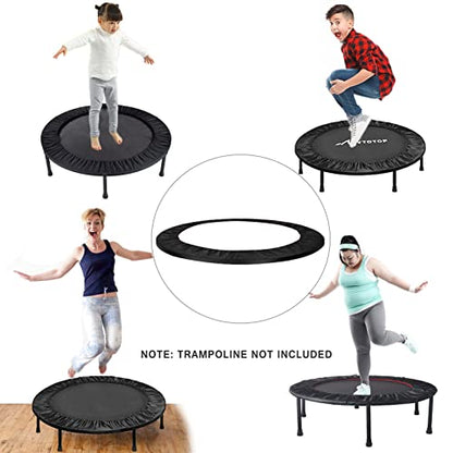 Trampoline Spring Cover 40 Inch Replacement Safety Pad for Mini Trampoline 3 Layer Protect Tear-Resistant Oxford Cloth Easy to Install Replacement for Home, Gym - color: Black