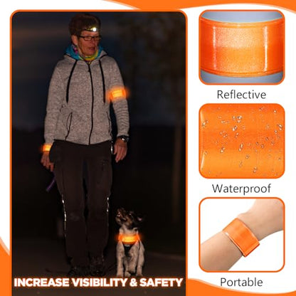 Halloscume Reflective Arm Snap Band 15.75 in Slap Bracelets - color: Orange
