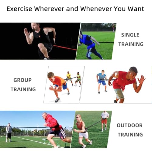 Resistance Speed Training Equipment, Dual Running Bungee Bands - color: Black-6.6ft
