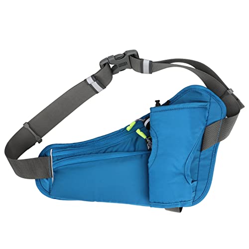 Running Waist Bag, Fanny Pack with Water Bottle Holder for Walking, Adjustable Strap Running Belt for Men Women, Outdoor Sports Cycling Bumbags with Reflective Strip (blue) - color: blue