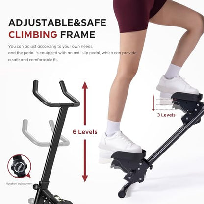 soges Stair Stepper w/Handlebar, Folding Vertical Aerobics for Home, Black
