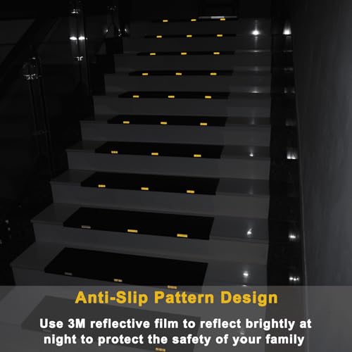 5 Pack 36"x10" Rubber Stair Treads, Outdoor Weatherproof Stair Treads, Anti-Slip Step Mat for Safety, Black Square Edge Design, Wooden, Concrete, Tile, Metal Steps, Easy Hose Wash