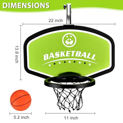 Trampoline Basketball Hoop, with Pump and Mini Balls, Easy to Assemble， Accessory of Trampoline - color: Green