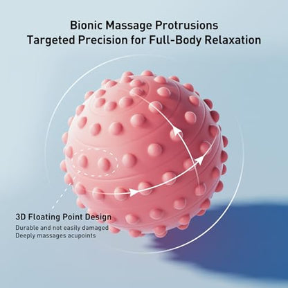 Spiky Massage Balls for Feet,4 Pcs 1.9'' Hard Lacrosse Ball Deep Tissue Recovery Tool,Trigger Point Ball for Myofascial Release & Trigger Point Therapy (Pink) - color: Pink