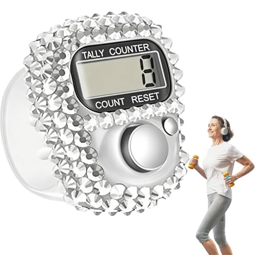 Electronic Tally Counter with Display, Resettable Portable Electronic Finger Counter for Golf, Track and Field, Lap Counting - color: White