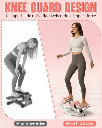 Rocking Stepper for Exercise at Home, 3D Motion Stair Stepper with Resistance Bands & Digital Display, Side to Side Low-Impact Balance Board, 330 LBS Capacity Full Body Workout Exercise Equipment