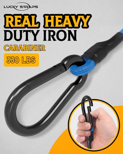 8 Pack 12" Carabiner Bungee Cords Heavy Duty Outdoor, 190 Lb Break Strength - size: 12 Inch, style: Heavy Duty-Blue