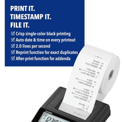 Casio HR-10RC Mini Desktop Printing Calculator, Black