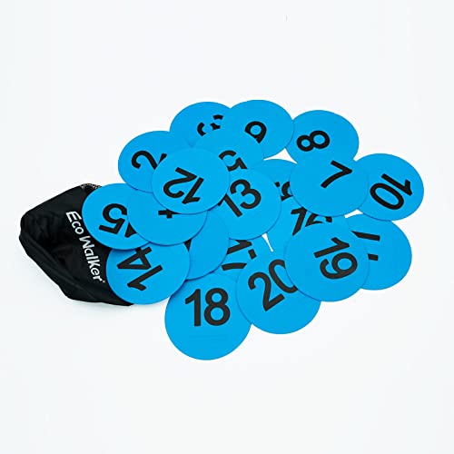 4 inch Mini Floor Spot Markers, Set of 20 Numbered (10 cm) - Non-Slip TPE Carpet Spot Markers for Classroom, Preschool, Kindergarten & Sports Agility Training (Blue, Number 1-20) - color: Blue number 1-20