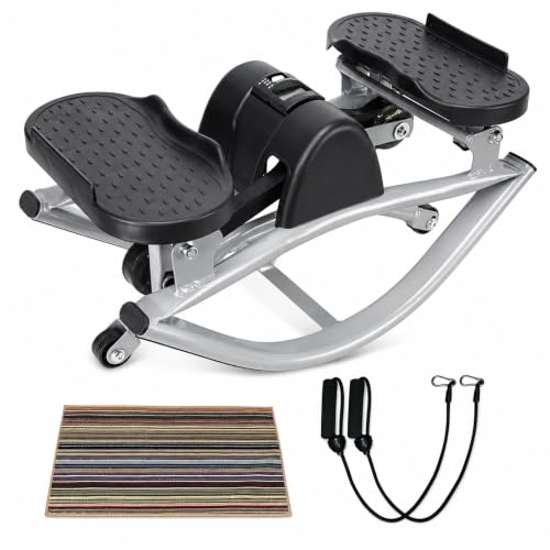 JSDMBD Rock Stepper Step Side-to-Side Lateral Rocking Fitness Stepper with Digital Monitor/Resistance Bands Machine for Home Workout