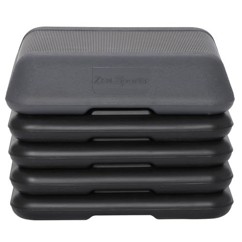 ZENY 16" x 16" High Aerobic Step Aerobics Stepper Platform with 4 Risers - color: Black-Grey