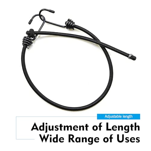 4 PCS 48 Inch Car Bungee Cords with Hooks, Heavy Duty Elastic Stretch Bungee Straps, Auto Cargo Tie-Downs, Universal for Cars, SUVs, Trucks, RVs, Off-Road (Black)