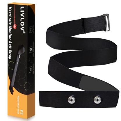 Heart Rate Monitor Replacement Strap, Chest Replacement Strap Compatible with Wahoo Tickr Polar H7 Garmin HRM Coospo, IP67 Waterproof, Adjustable Soft Size M to XXL