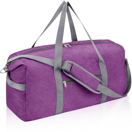 Carry On Luggage 22x14x9 Airline Approved, 40L Gym Duffle Bag for Travel - color: Purple, size: 40L