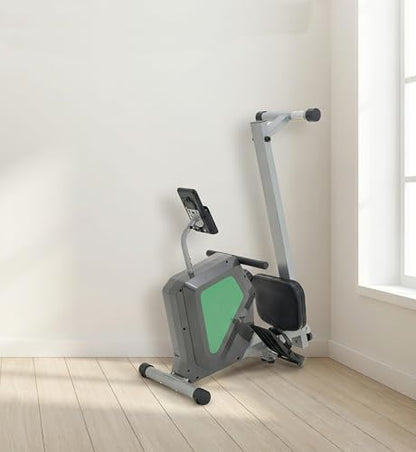Magnetic Rowing Machine, Quiet Foldable Rower with 8-Level Resistance, LCD Monitor & Tablet Holder, Full-Body Low-Impact Cardio Equipment, Optional 2-in-1 Strength Training - color: Gray SRM2000