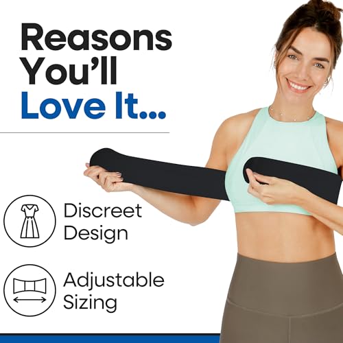 Breast Augmentation Post Op Band - Breast Implant Stabilizer Post Surgery - After Breast Sugery Must Haves - Breast Augmentation Post Op Bra - Breast Implant Bra - Chest Compression Wrap (Fits Most - Black) - color: Black