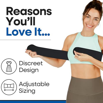 Breast Augmentation Post Op Band - Breast Implant Stabilizer Post Surgery - After Breast Sugery Must Haves - Breast Augmentation Post Op Bra - Breast Implant Bra - Chest Compression Wrap (Fits Most - Black) - color: Black