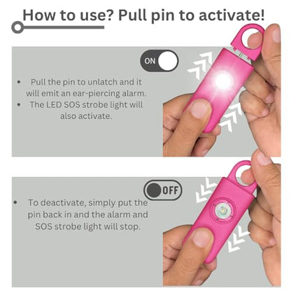 The Original Personal Safety Alarm for Women - Loud Siren, Strobe Light and Key Chain 2.0 Version (Hot Pink) - color: Hot Pink