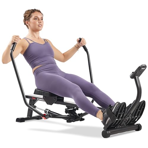 Sunny Health & Fitness Smart Full Motion Rower - color: Dark Gray