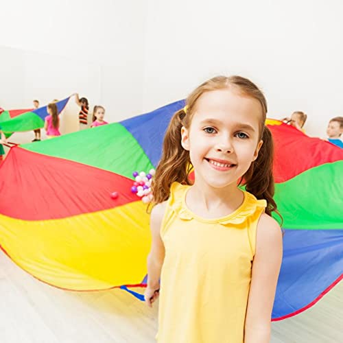 6ft Rainbow Parachute, Play Parachute Toy for Kids, Parachute with Handles Indoor & Outdoor Play Equipment - size: 6FT