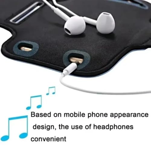 High Sensitive Touch Screen Sports Armband Breathable with Key Pocket for iPhone 17-12 Pro Max for Android Gym Jogging Daily Use (Dark Blue) - color: Dark blue