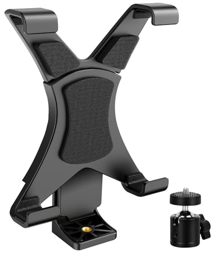 6amLifestyle iPad Tripod Mount Adapter with 360° Rotatable Ball Head, iPad Holder for Tripod, Fits 5" to 11" Tablets for Video Recording, Compatible with Mini, Air, Pro 9.7/10.5/11