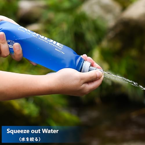 JEELAD Soft Folding Water Bottles BPA-Free Leak-Proof TPU Soft Running Water Bottles Collapsible Flask Hydration Pack Vest Ideal for Running Hiking Cycling Outdoor - color: 500ml / 16.9oz