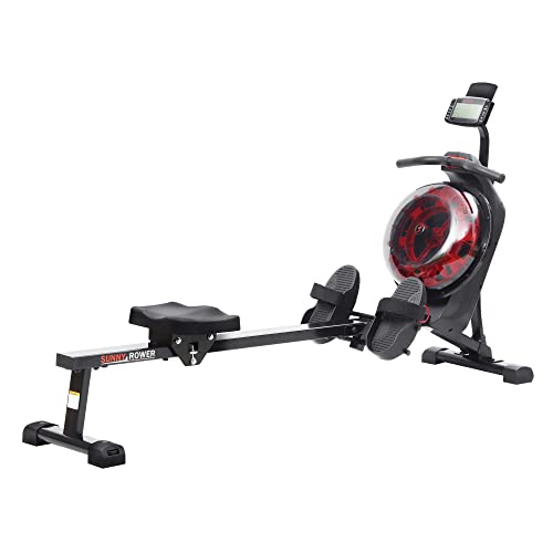 Sunny Health & Fitness Smart Hydro + Magnetic Dual Resistance Water Rower - color: Black