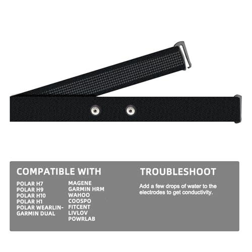 Heart Rate Monitor Replacement Chest Strap Compatible with Polar H10 H9 H7, Breathable with Ventilation Holes for Polar Garmin Sensors
