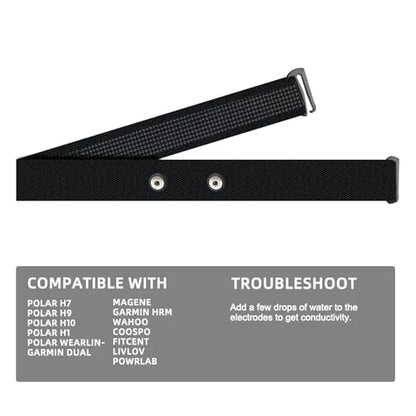 Heart Rate Monitor Replacement Chest Strap Compatible with Polar H10 H9 H7, Breathable with Ventilation Holes for Polar Garmin Sensors