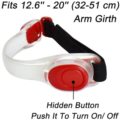 Premium LED Light Up Armband, Reflective Adjustable Wearable Silicone Running Belt Strap/Waterproof Glow in The Dark for Running Jogging Walking Cycling Concert Camping Outdoor Sports - color: Blue - 2 Packs