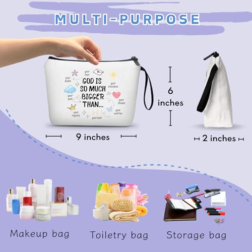 Christian Floral Bible Verse Inspirational Gifts Makeup Bag for Women - color: Christian-1