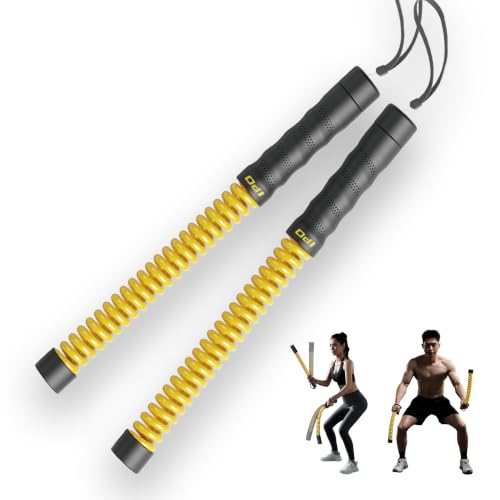 IPO 2026 Upgrade Weighted Ropeless Battle Ropes, Heavy Duty Portable Cordless Battle Ropes for Home Gym with Poster, Workout Exercise Rope for Strength Building, HIIT and Low-Impact Aerobic Training for Men & Women - size: Yellow Pro