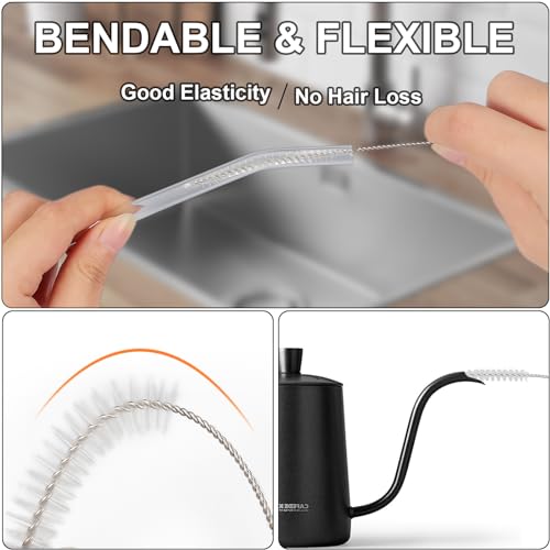 Ixiaoyoo 12 Pcs Straw Cleaner Brushes Set, 8.2 Inch Nylon Cleaning Brush - color: 8.2 Inch White Cleaning Brushes