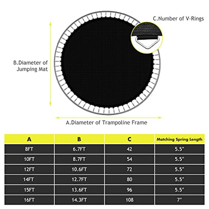 Giantex Replacement Trampoline Mat - style: 14Ft w/ 80 V-Hooks 5.5'' Spring