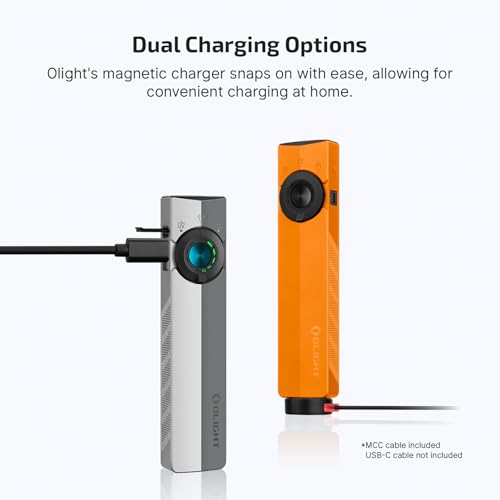 OLIGHT ArkPro EDC Flat Flashlight Rechargeable, Pocket Light, Orange CW - color: Orange