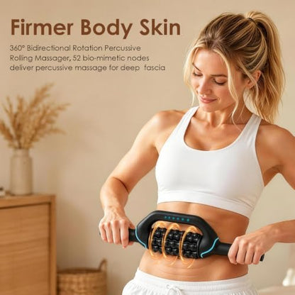 Electric Rolling Percussive Massager, Deep Tissue Massage Roller & 6 Speeds